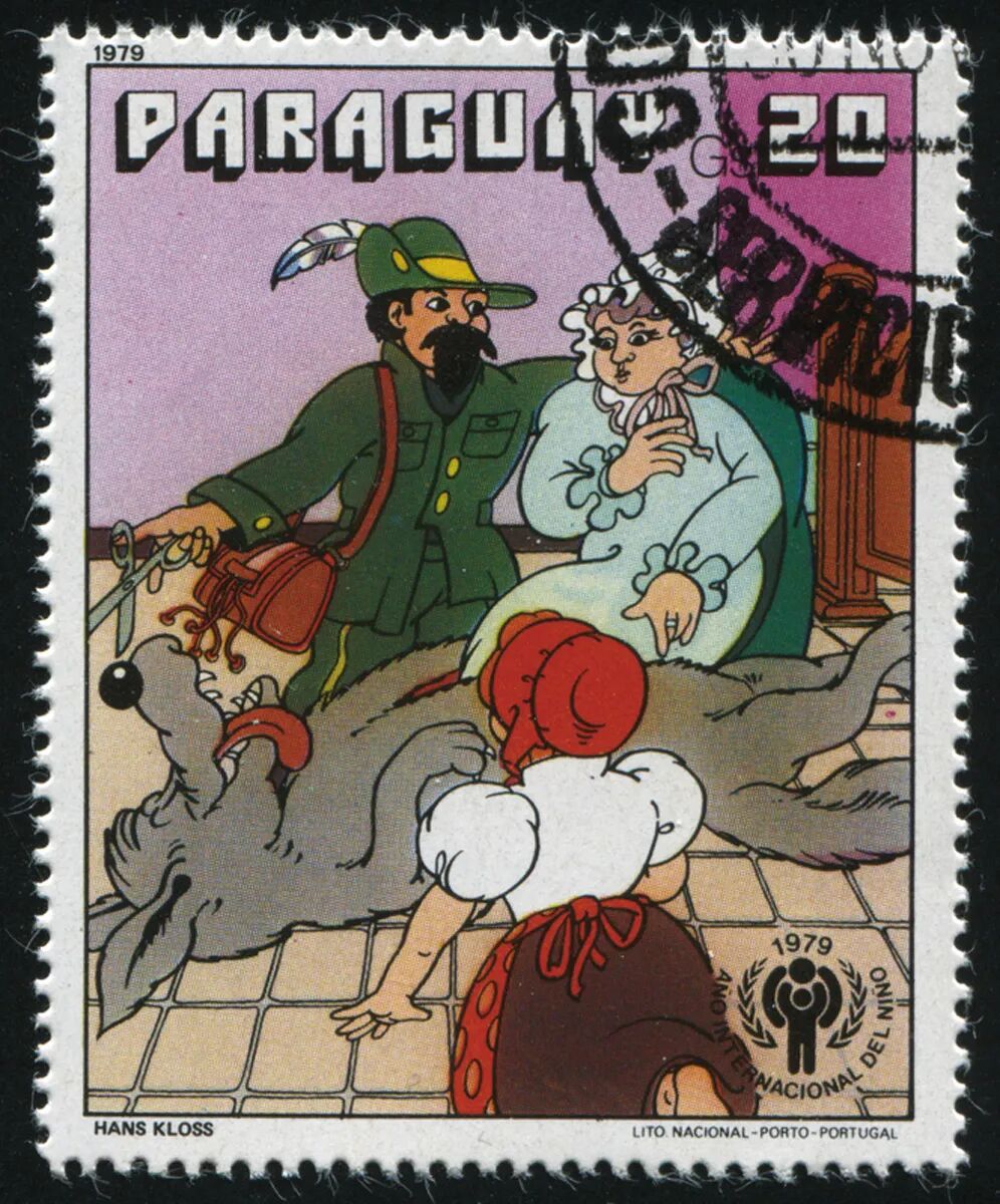 文化13 巴拉圭1979年小红帽系列邮票中猎人救出小红帽和外婆little-red-riding-hood-russia-kaliningrad-april-stamp-printed-paraguay-shows-circa-128394089.jpg
