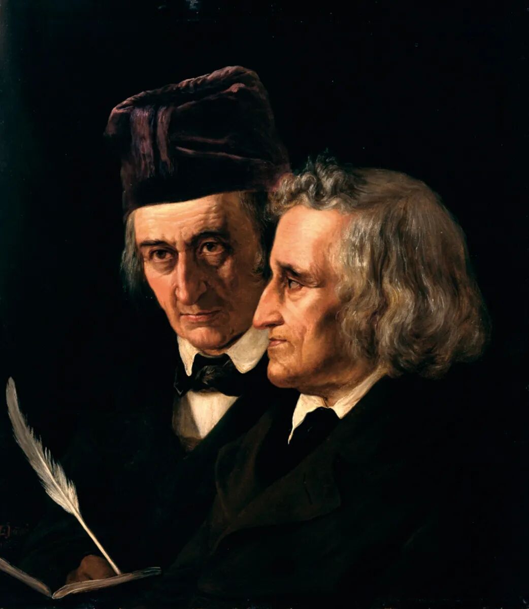 文化8 格林兄弟像，左为威廉·格林，右为雅各布·格林Wilhelm (left) and Jacob Grimm, from an 1855 painting by Elisabeth Jerichau-Baumann.jpg