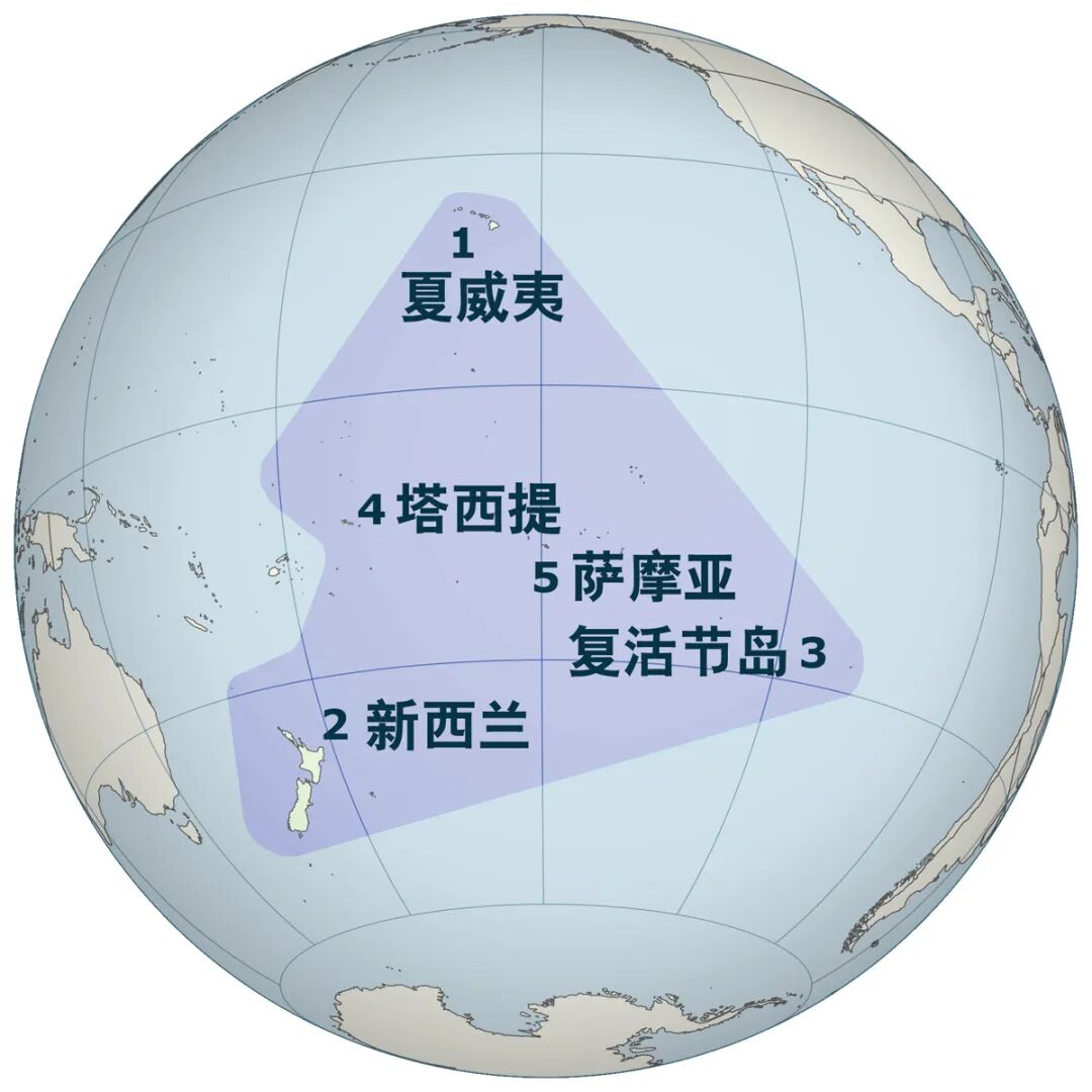 1波利尼西亚三角地图【数字处加标地点：1夏威夷2新西兰3复活节岛4塔西提5萨摩亚】.jpg